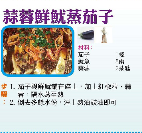 蒜蓉鮮魷蒸茄子 蒜蓉鮮魷蒸茄子